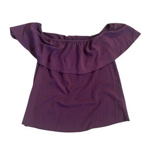7 for all Mankind Burgundy Sleeveless Ruffled Blouse